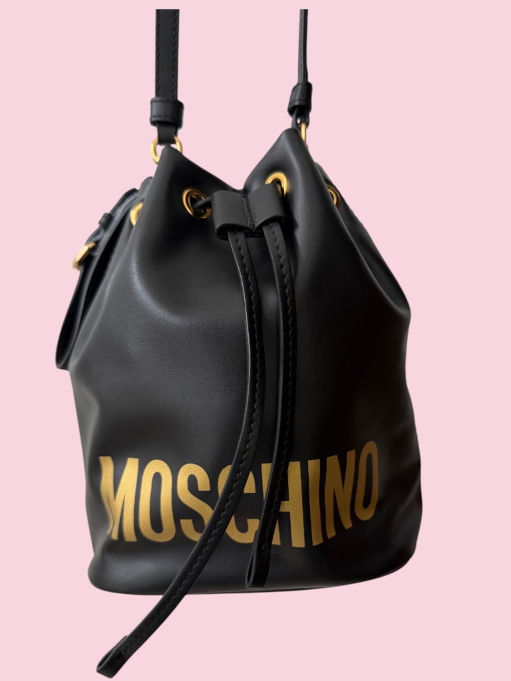 Moschino black bucket bag